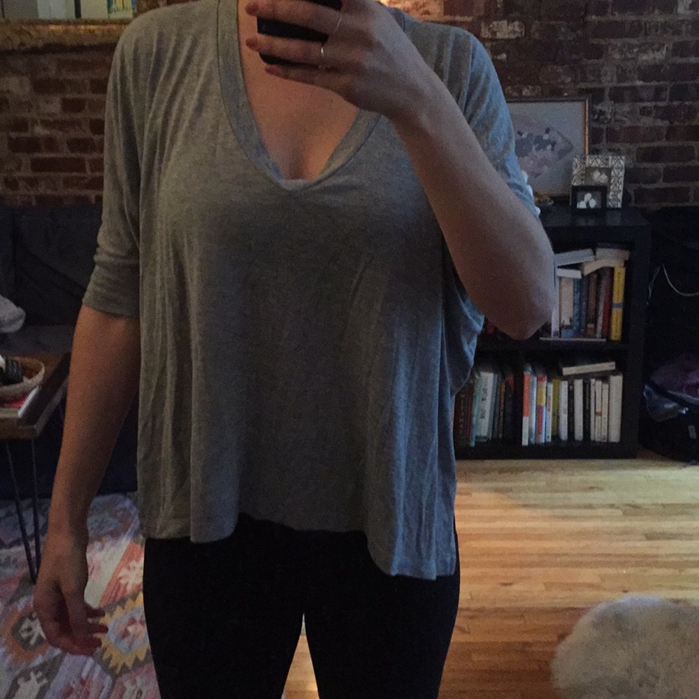 Loose flowy grey cozy soft T-shirt
